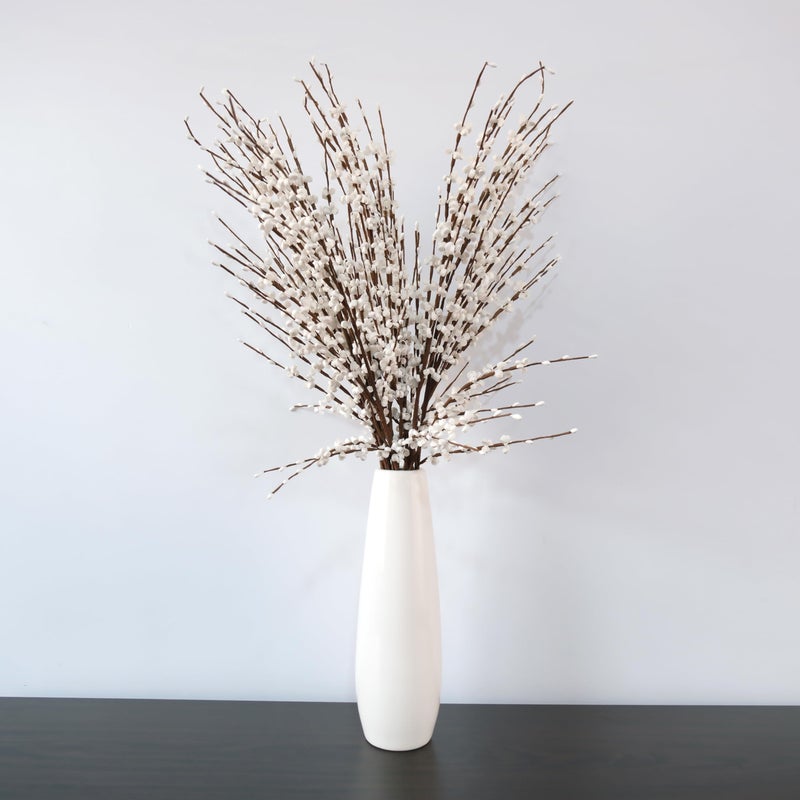 NOLAST 10pcs Artificial Flowers Fake Flower Faux Tall Flowers Branches Long Stems for Vase Wedding Home Office Party Hotel Restaurant Decoration (White) - Image 2